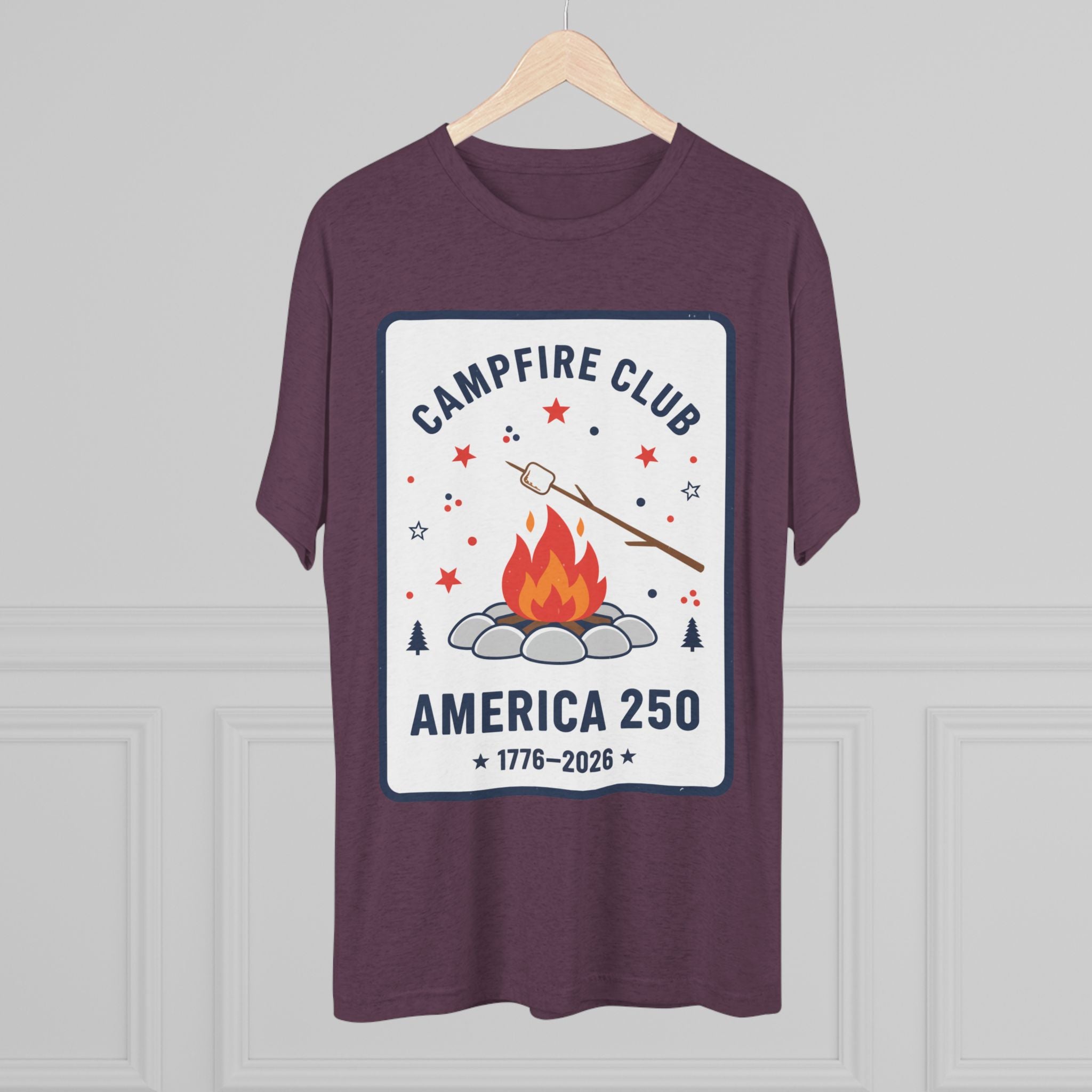 Campfire Club America 250 T‑Shirt — 1776–2026 Patriotic Camping Tee