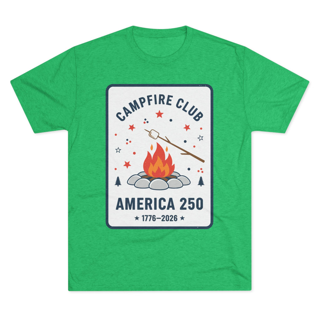 Campfire Club America 250 T‑Shirt — 1776–2026 Patriotic Camping Tee