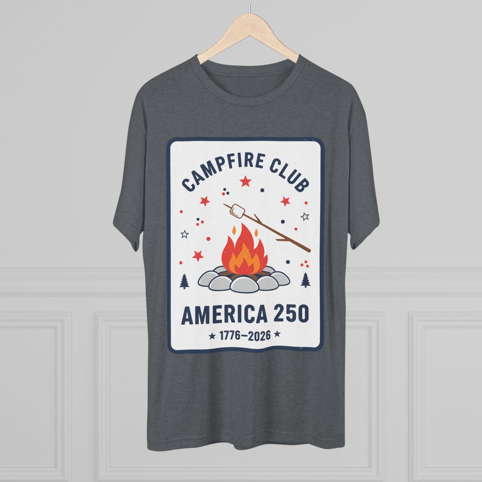 Campfire Club America 250 T‑Shirt — 1776–2026 Patriotic Camping Tee