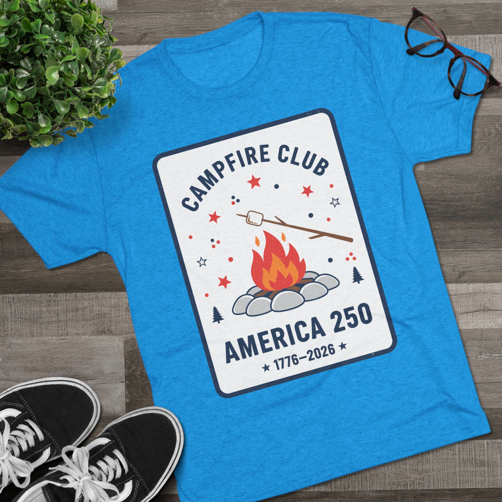 Campfire Club America 250 T‑Shirt — 1776–2026 Patriotic Camping Tee