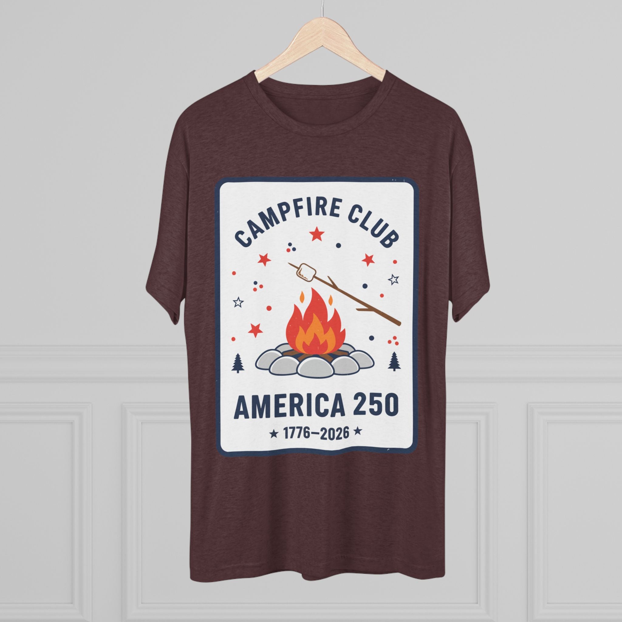 Campfire Club America 250 T‑Shirt — 1776–2026 Patriotic Camping Tee