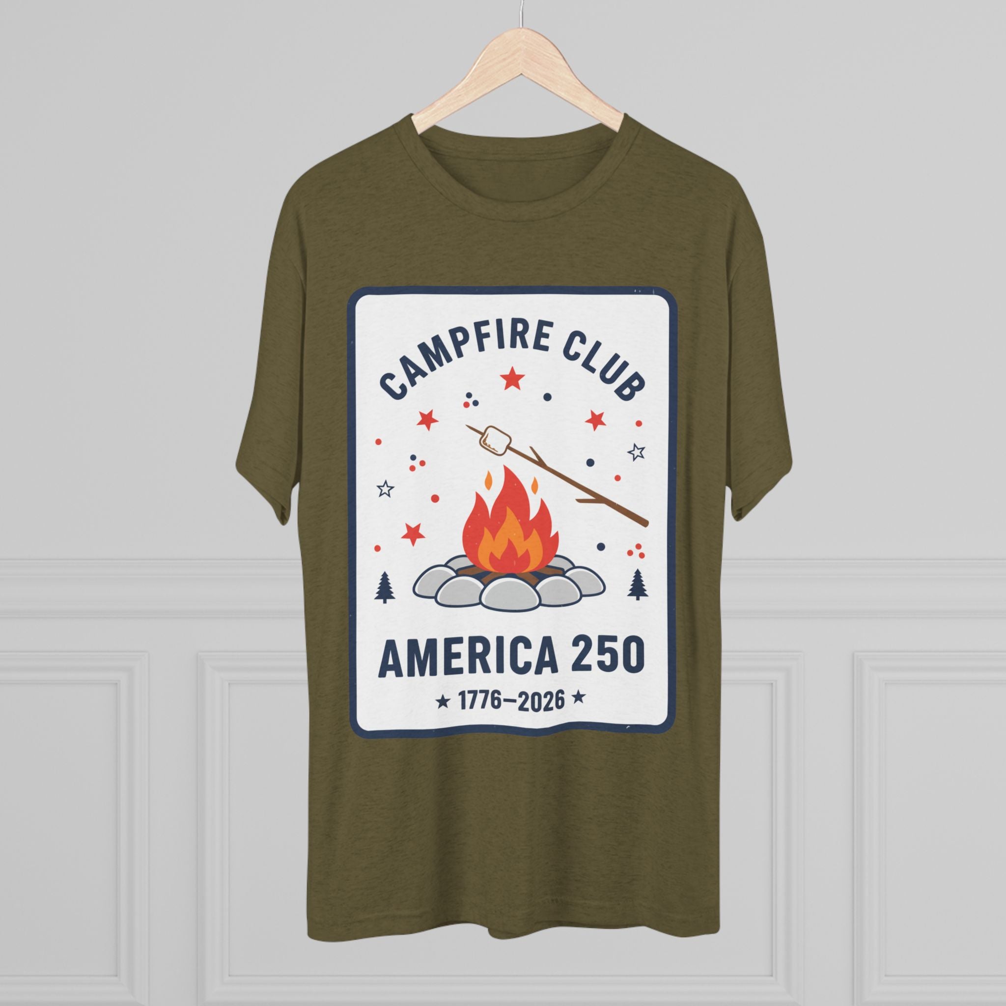 Campfire Club America 250 T‑Shirt — 1776–2026 Patriotic Camping Tee