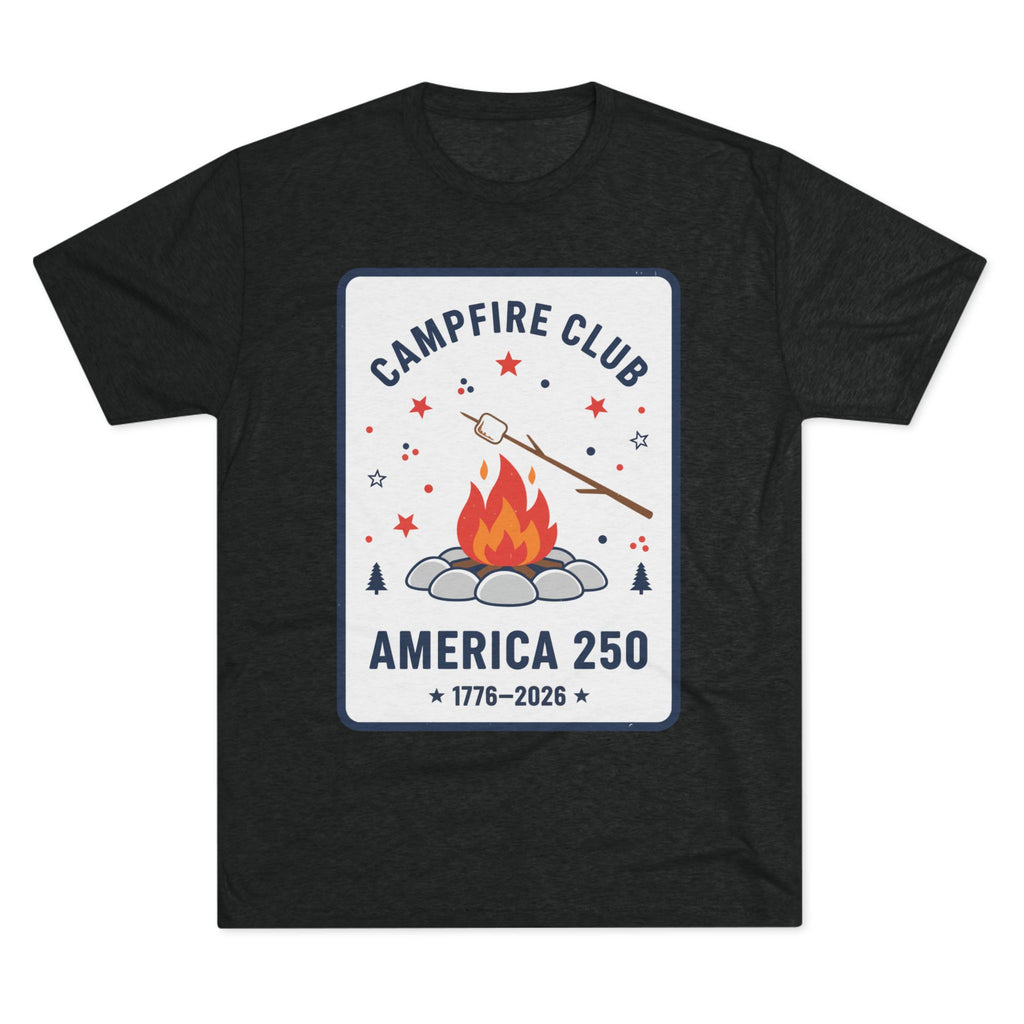 Campfire Club America 250 T‑Shirt — 1776–2026 Patriotic Camping Tee