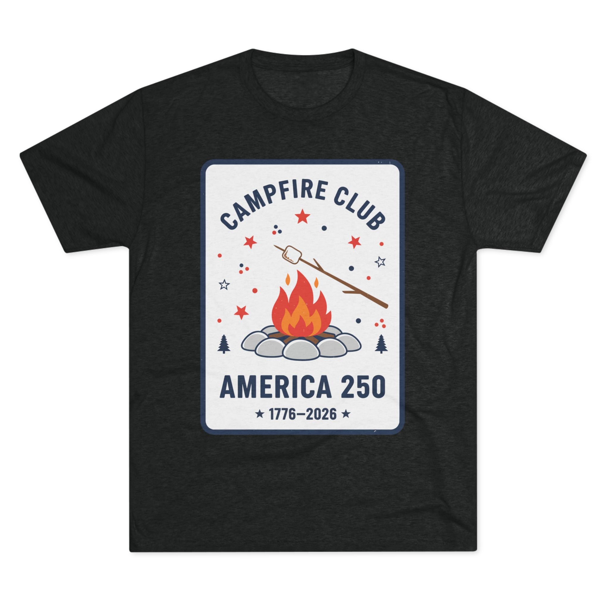 Campfire Club America 250 T‑Shirt — 1776–2026 Patriotic Camping Tee