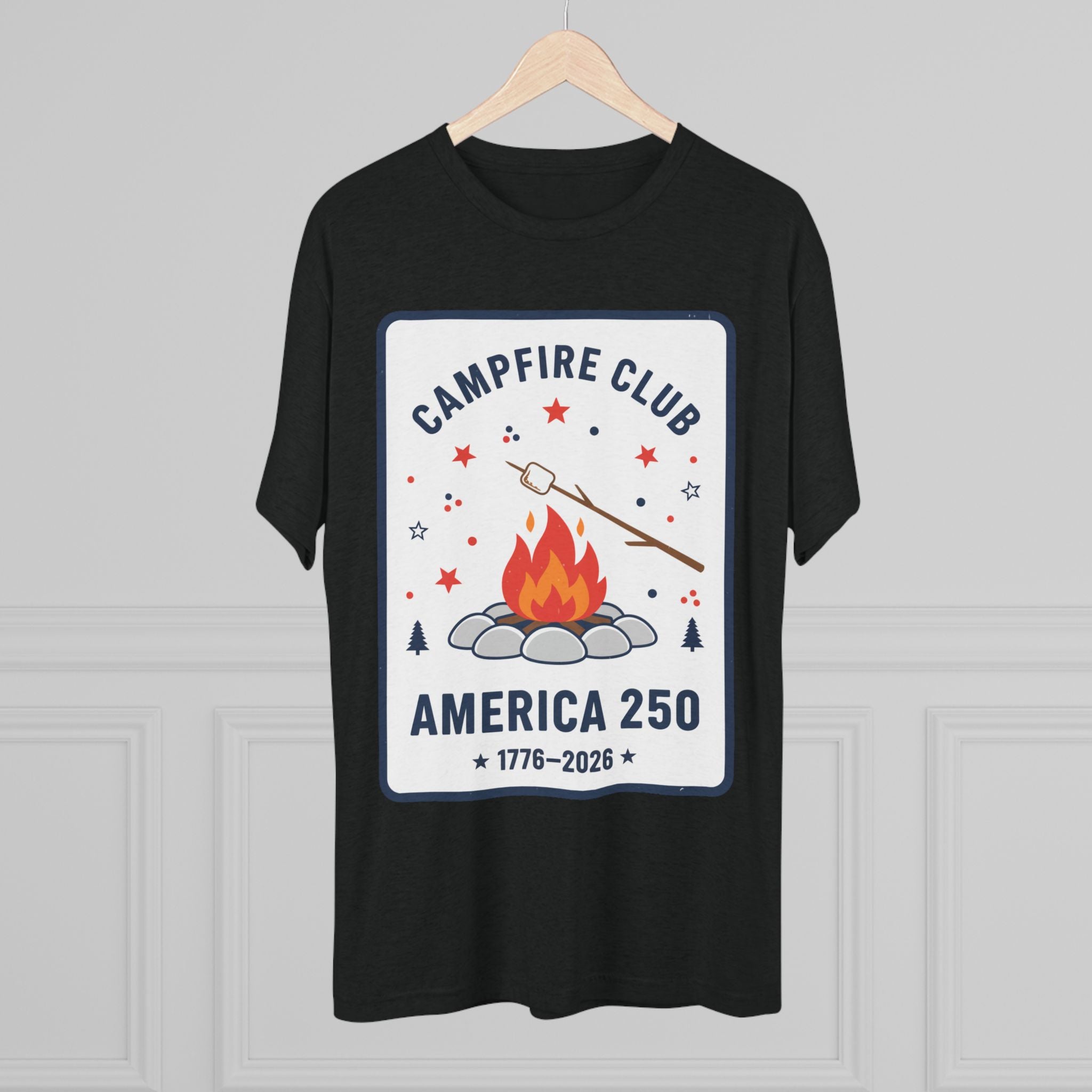 Campfire Club America 250 T‑Shirt — 1776–2026 Patriotic Camping Tee