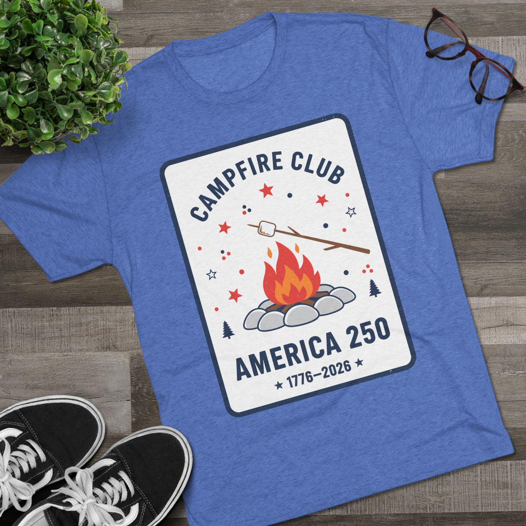 Campfire Club America 250 T‑Shirt — 1776–2026 Patriotic Camping Tee